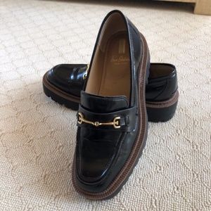 Sam Edelman Laurs Loafer with lug sole and gold hardware
